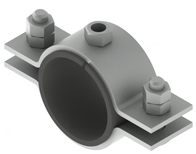 Хомут трубный средних нагрузок с гайкой