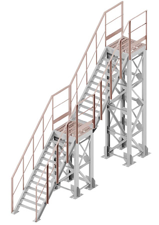 Многомаршевая лестница тип 3