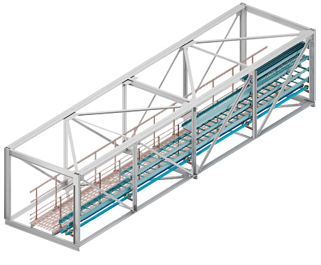 Ферма проходной несовмещенной блочно-модульной эстакады, тип 3