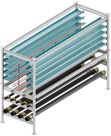 Прямой блок проходной совмещенной блочно-модульной эстакады, тип 1
