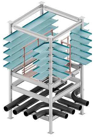Разветвительный блок T-образный проходной совмещенной блочно-модульной эстакады, тип 1