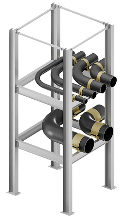Разветвительный блок угловой непроходной совмещенной блочно-модульной эстакады, тип 4