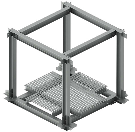 Монтажная рама разветвительная угловая проходной несовмещенной блочно-модульной эстакады, тип 3