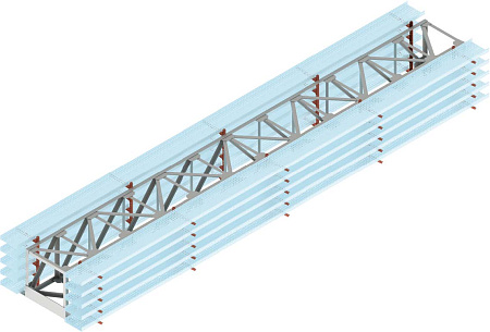 Ферма непроходной несовмещенной блочно-модульной эстакады, тип 2-1