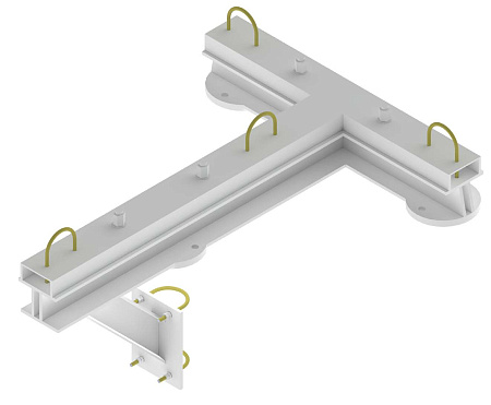 Верхняя опорная рама поворота на 90 градусов непроходной несовмещенной блочно-модульной эстакады, тип 5