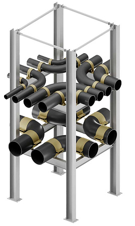 Разветвительный блок X-образный непроходной совмещенной блочно-модульной эстакады, тип 4
