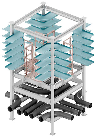 Разветвительный блок X-образный проходной совмещенной блочно-модульной эстакады, тип 1