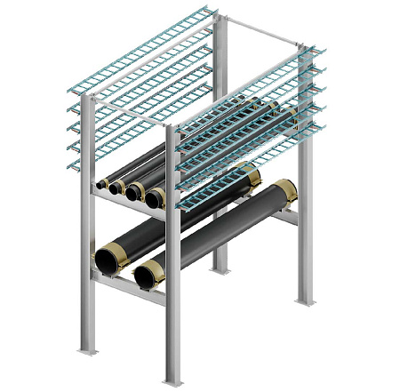 Прямой блок непроходной совмещенной блочно-модульной эстакады, тип 4