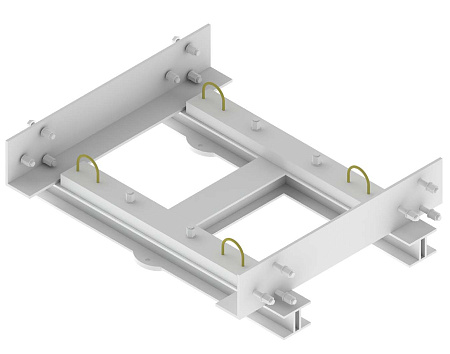 Верхняя опорная рама поворота для T- и X-образных отводов непроходной несовмещенной блочно-модульной эстакады, тип 5